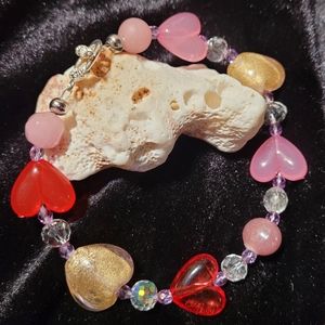 Women's or girls heart bracelet